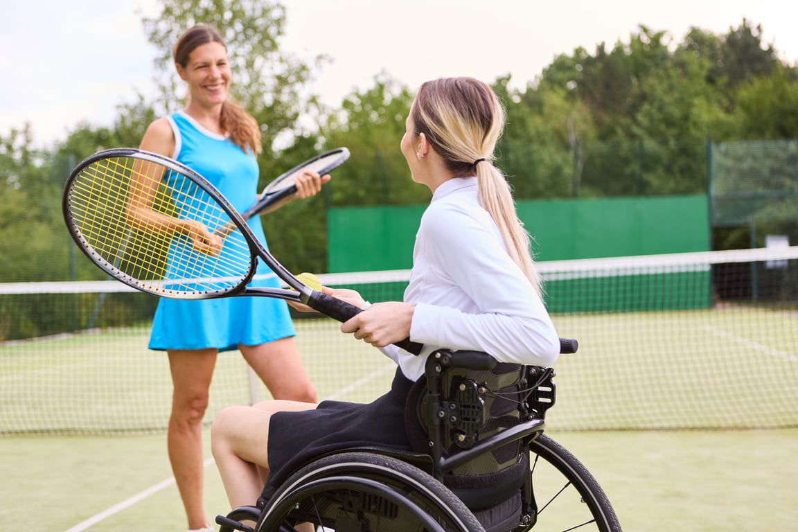 Active Lifestyle and Inclusion: Person in Wheelchair Playing Ten