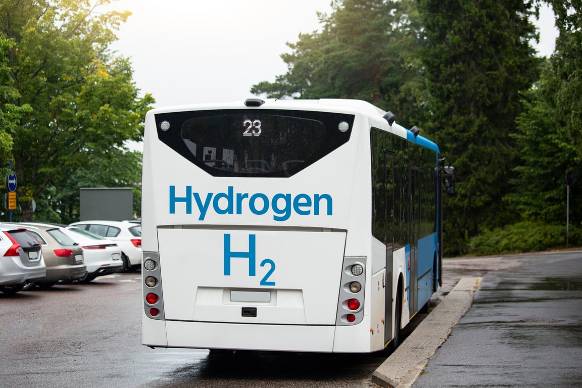 A hydrogen fuel cell bus